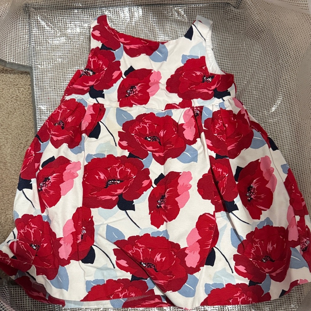 Janie and Jack Red and White Patterned Dress